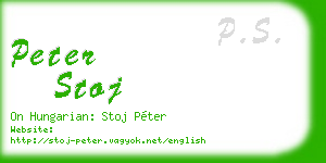 peter stoj business card